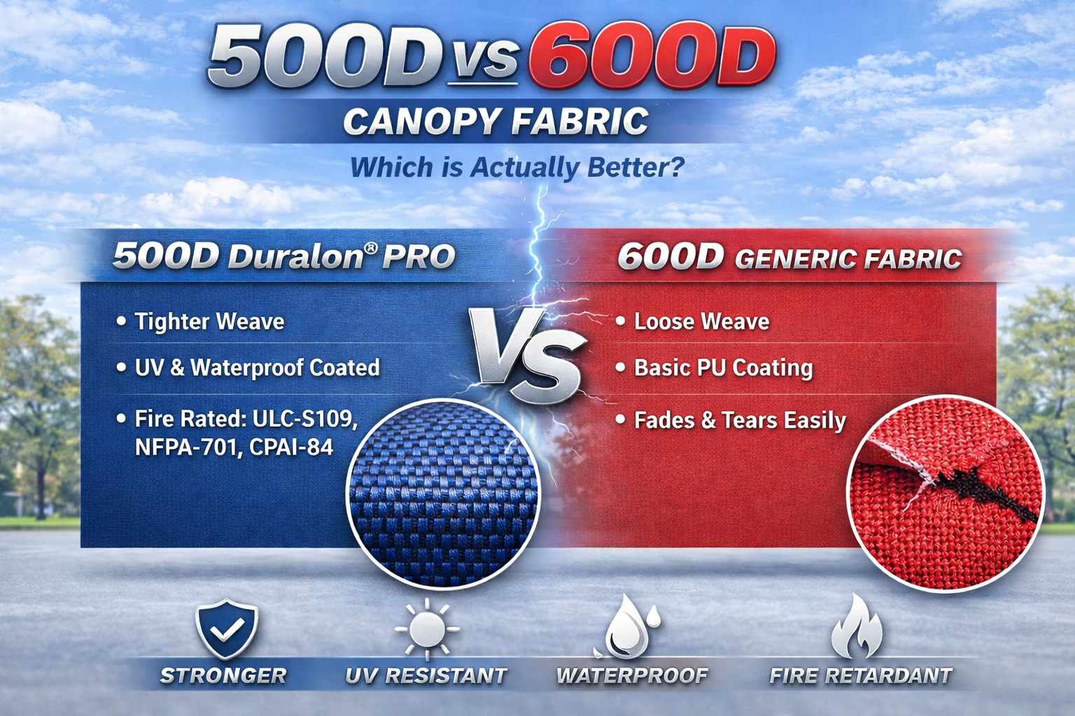 500D vs 600D Canopy Fabric | E-Z UP Australia