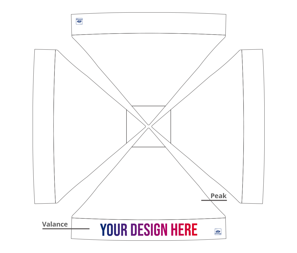 Custom Eclipse® MAX 10x10 heavy-duty canopy with StormRod™ supports