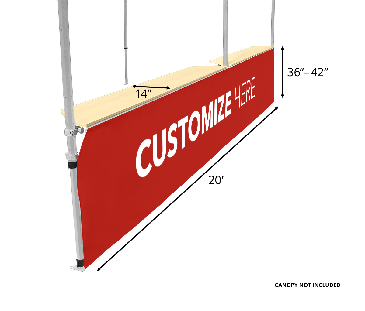 Custom Canopy Counter/Bar Top 20'