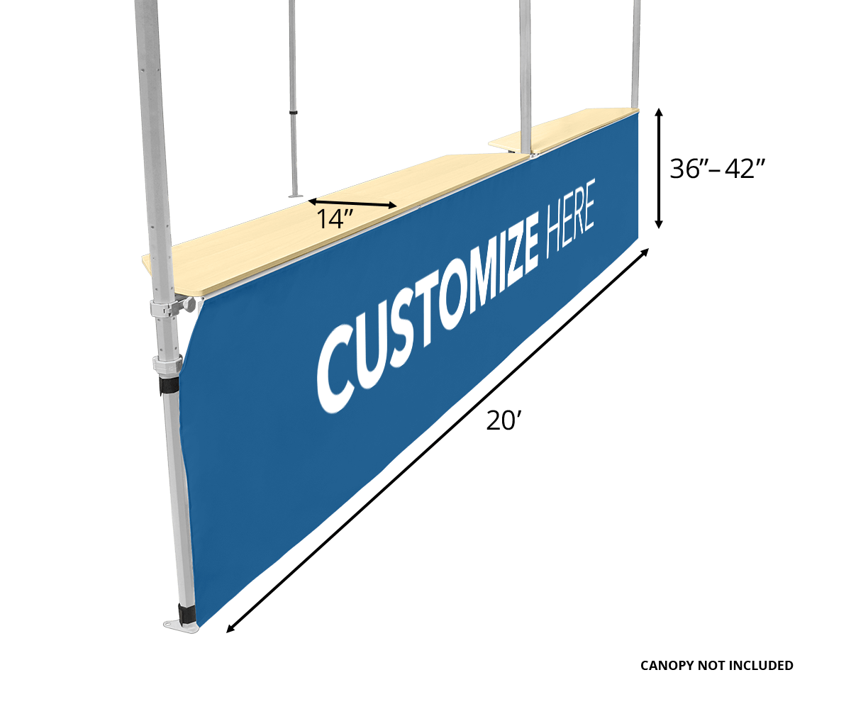 Custom Canopy Counter/Bar Top 20'