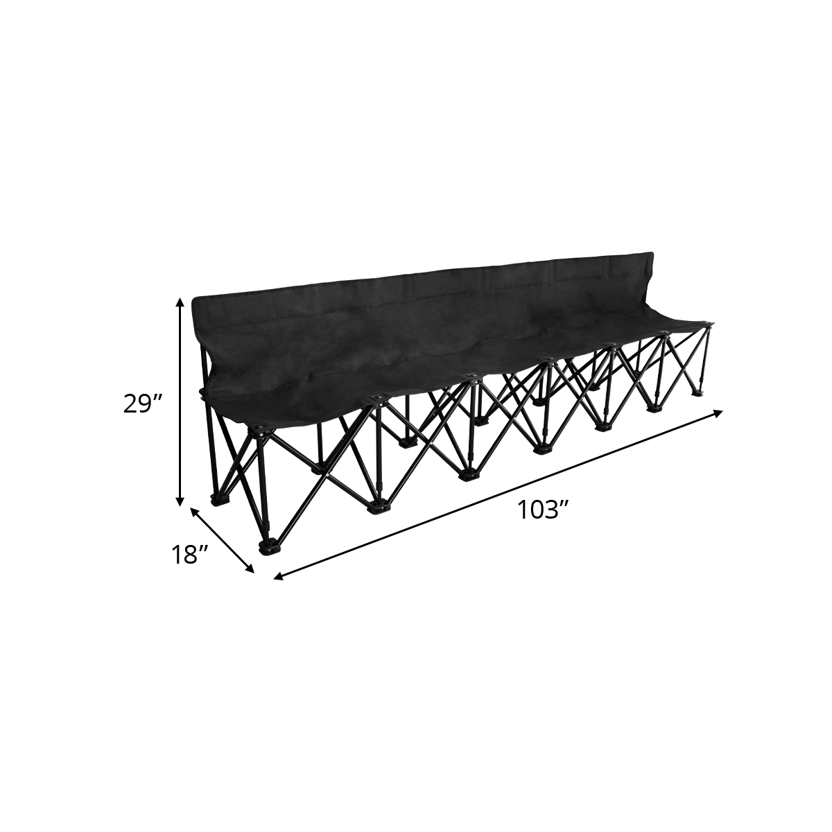 Custom Folding 6 Seat Bench
