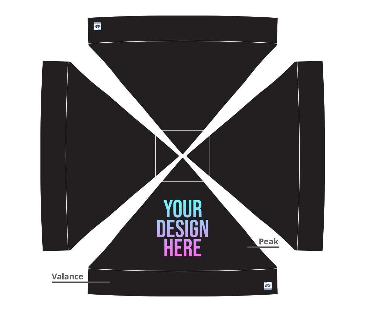 Custom Eclipse® MAX 10x10 heavy-duty canopy with StormRod™ supports