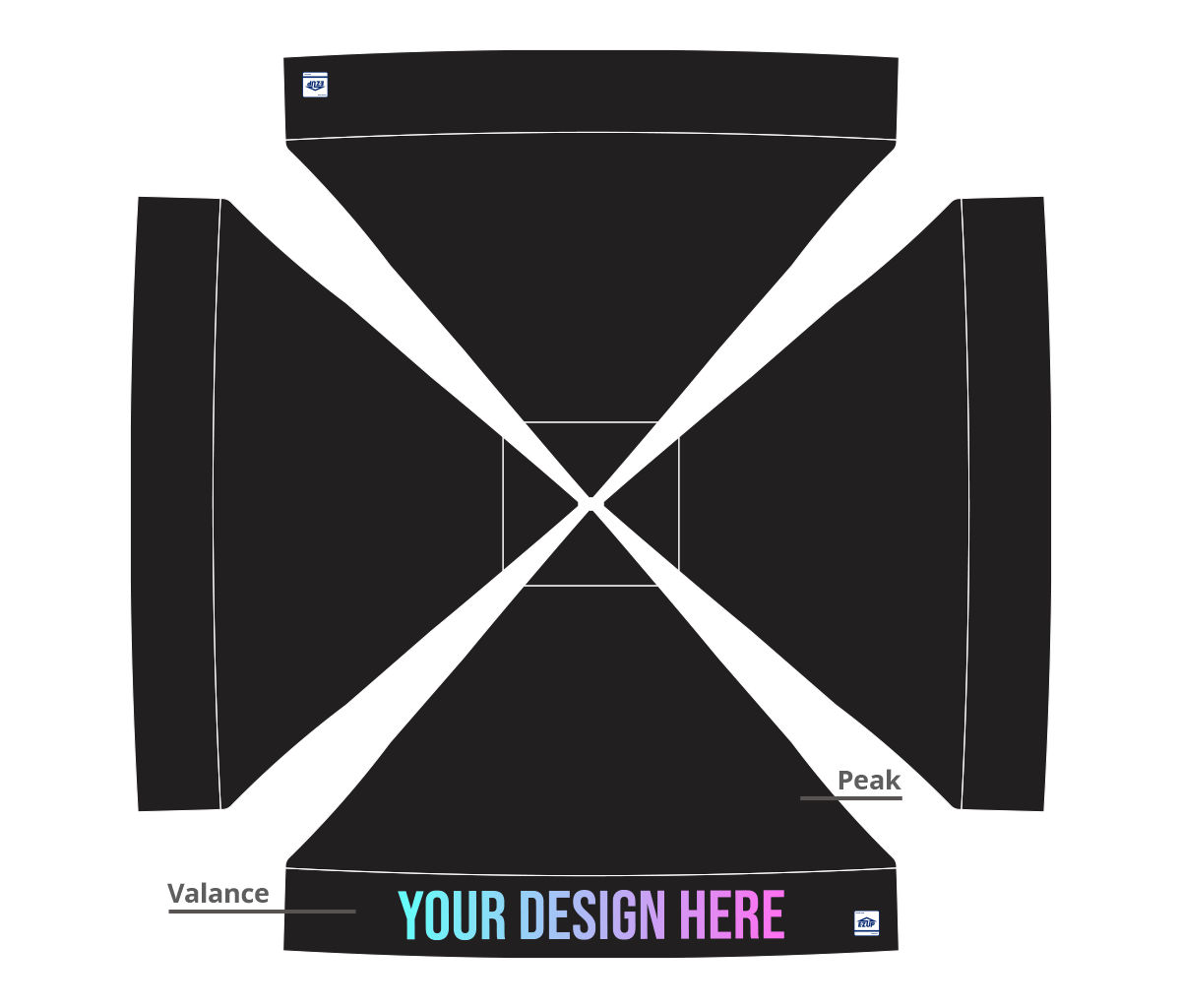 Custom Eclipse® MAX 10x10 heavy-duty canopy with StormRod™ supports