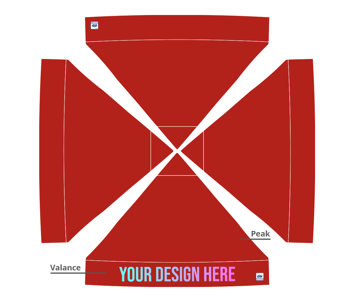 Custom Eclipse® MAX 10x10 heavy-duty canopy with StormRod™ supports