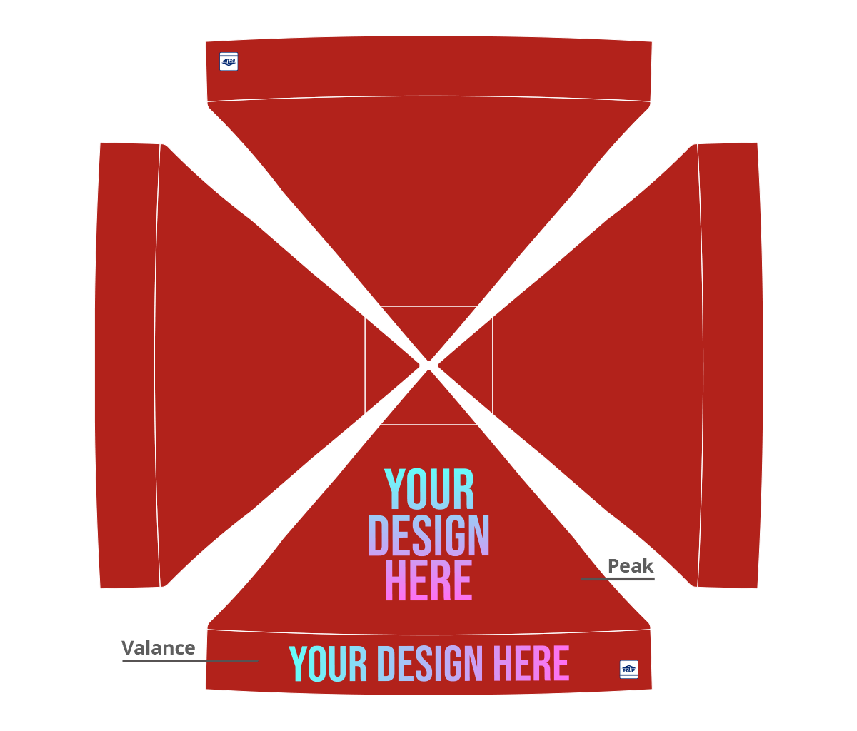 Custom Eclipse® MAX 10x10 heavy-duty canopy with StormRod™ supports