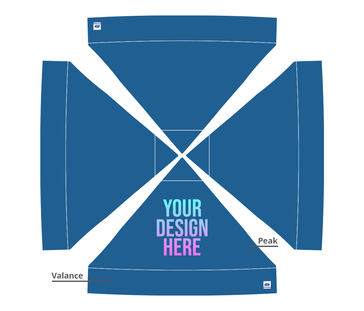 Custom Eclipse® MAX 10x10 heavy-duty canopy with StormRod™ supports