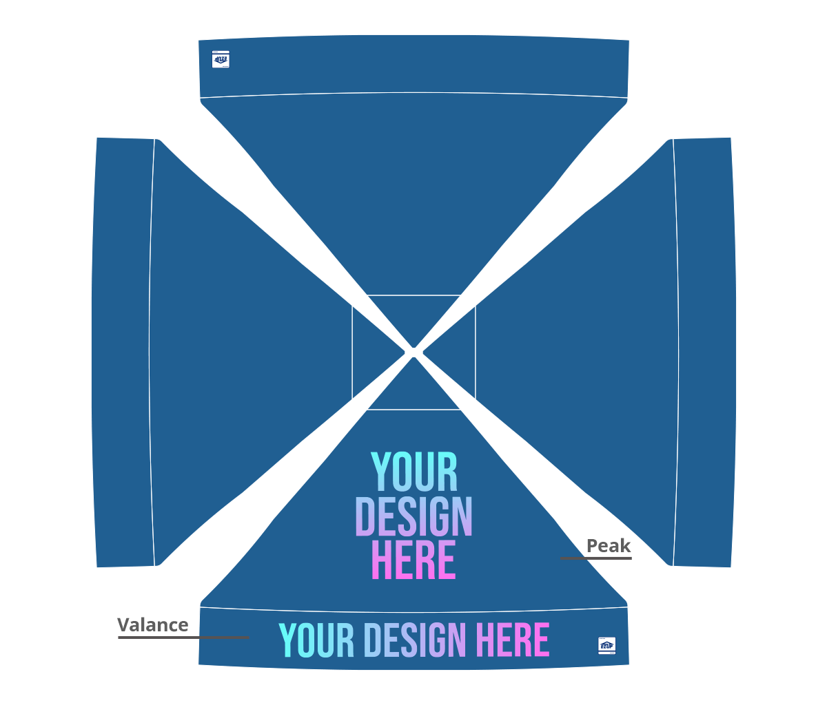Custom Eclipse® MAX 10x10 heavy-duty canopy with StormRod™ supports