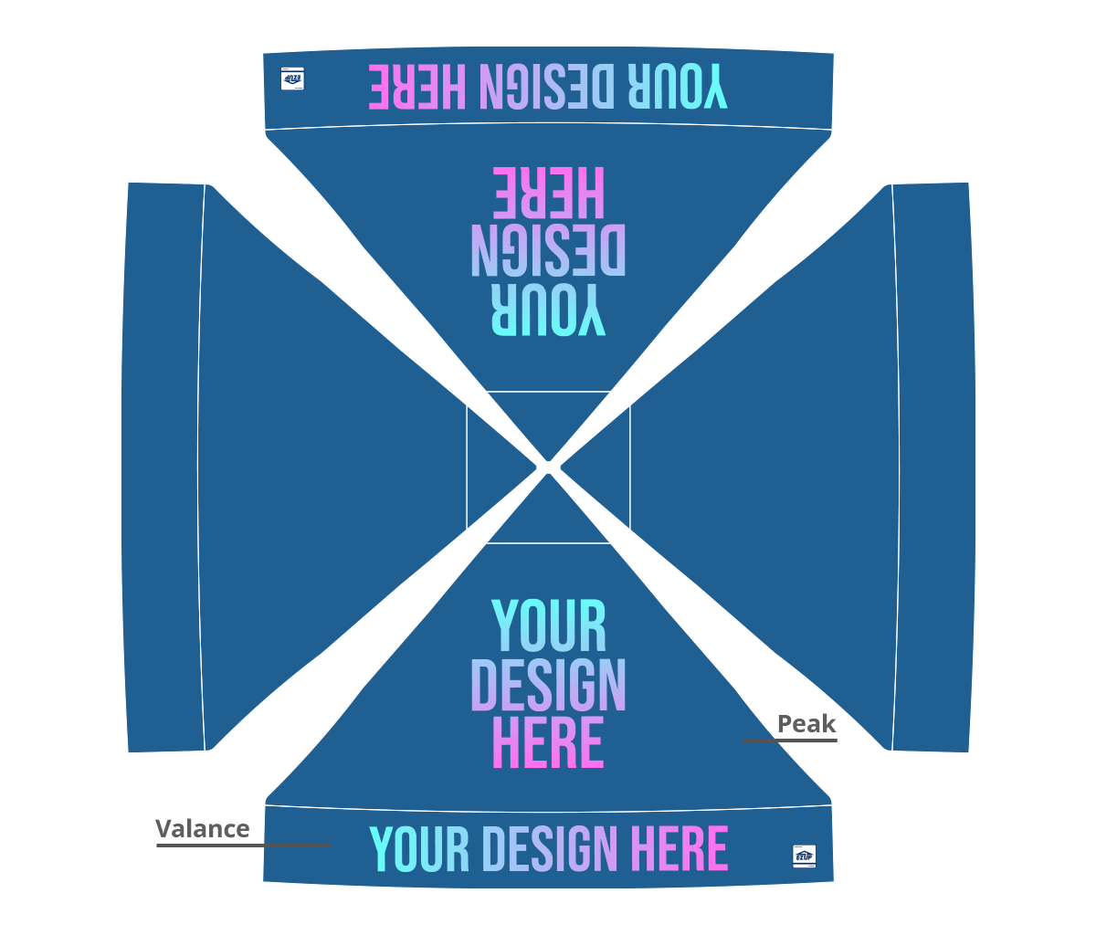 Custom Eclipse® MAX 10x10 heavy-duty canopy with StormRod™ supports