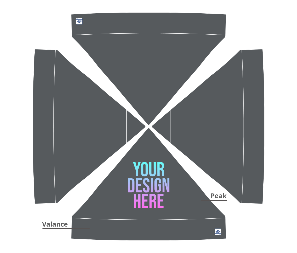Custom Eclipse® MAX 10x10 heavy-duty canopy with StormRod™ supports