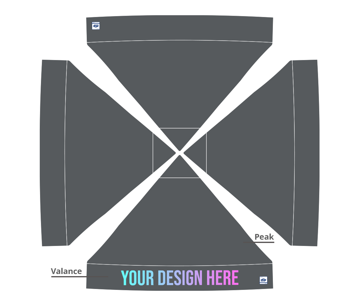 Custom Eclipse® MAX 10x10 heavy-duty canopy with StormRod™ supports