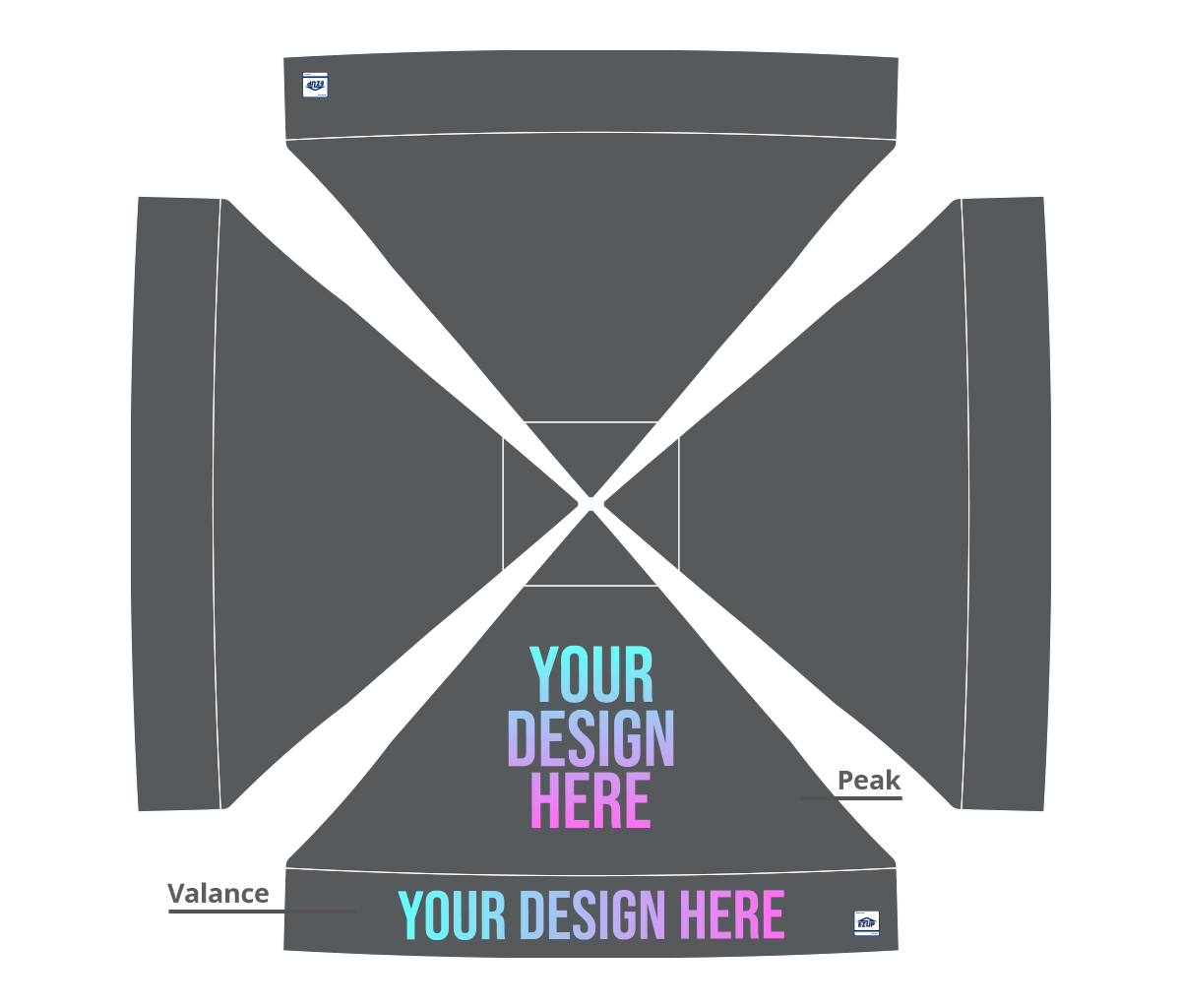 Custom Eclipse® MAX 10x10 heavy-duty canopy with StormRod™ supports